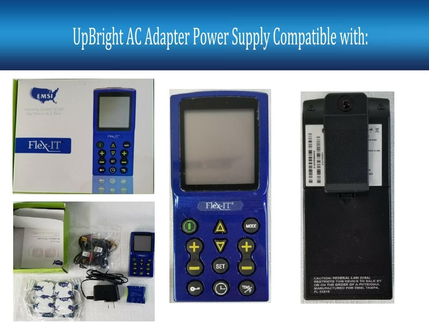 UpBright 4.8V AC/DC Adapter Compatible with EMSI Flex-it Electrical Stimulation Tens Combination Unit Flex-TENS Muscle Stimulator T12121086 700mAh Ni-MH Battery Charger F048-004-W 4.8Vdc Power Supply