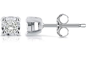 Sterling Silver Round Diamond Studs, Perfect for Girls: A Timeless Treasure