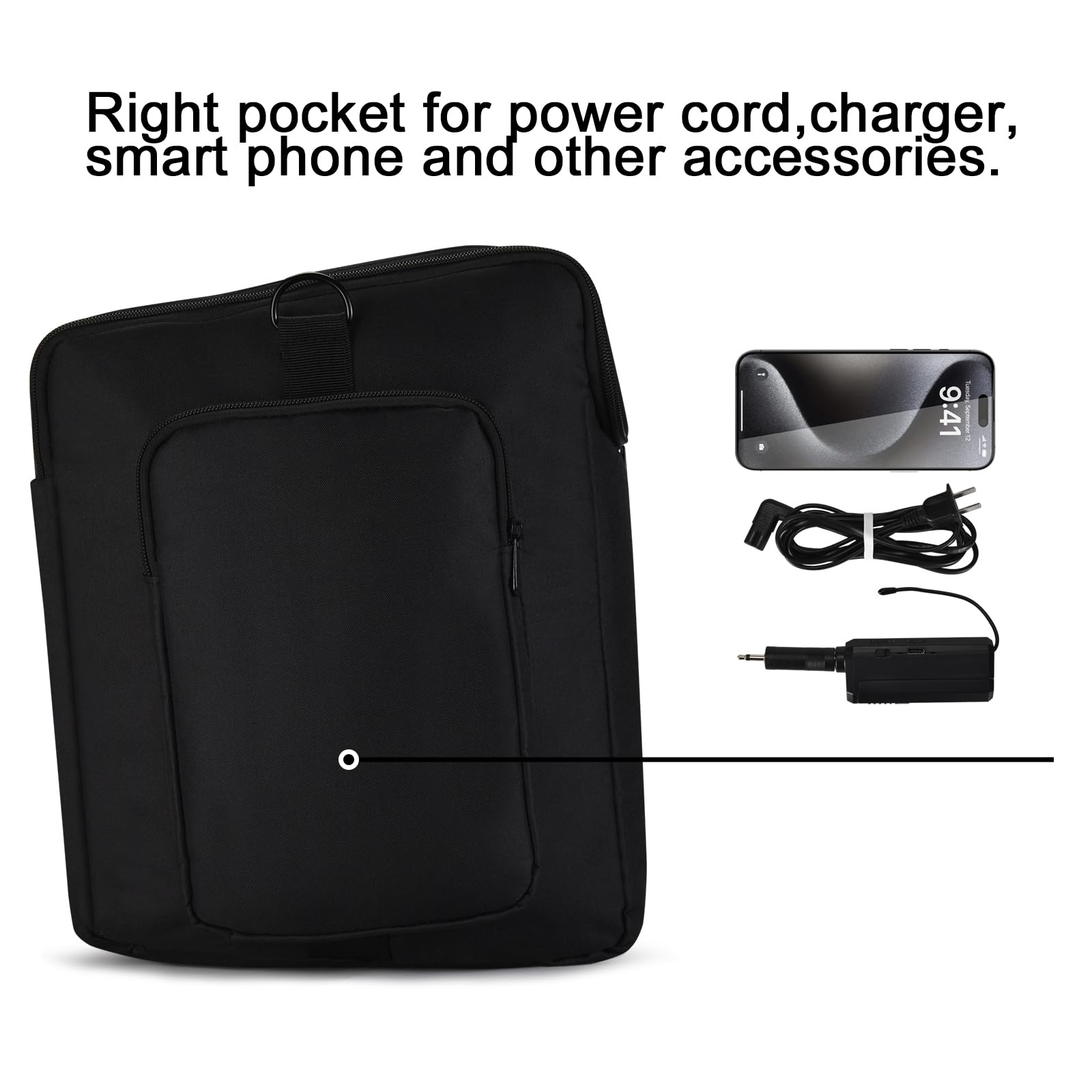 Étui Transport Portable Housse Protection Sac Voyage Sacoche pour JBL PARTYBOX Encore 2 / PartyBox Encore Essential Enceinte de Soirée Portable avec Microphone sans Fil,Noir