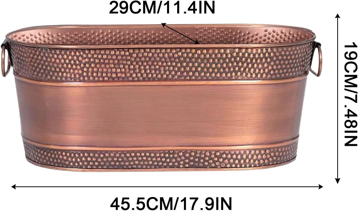 Personalized Beverage Tub Stainless Steel Ice Bucket Custom Beverage Tub with Handles Customize with Name & Initial for Parties and Indoor or Outdoor Bars (Bronze)