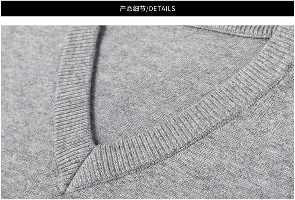 [Ornrjfll] メンズセーターベストシンプルオールマッチVネックソリッドノースリーブベーシックスタイルニットベスト