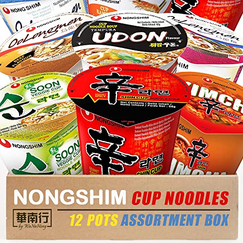 WaNaHong Nongshim Shin Cup Noodles Assorted Box (12 Cups)