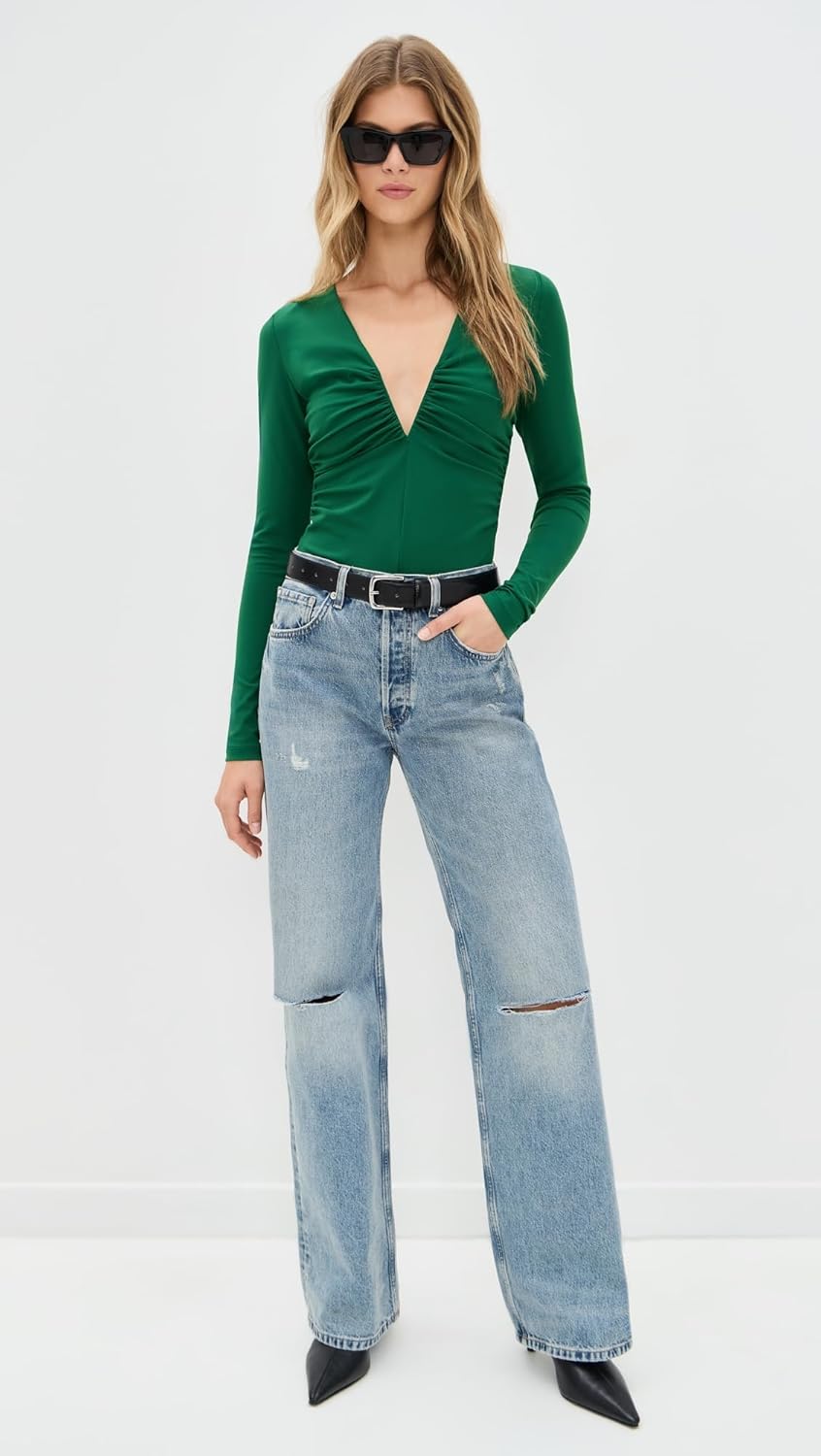 Susana Monaco Women's V Wire Center Gathered Top 5" - Image 5