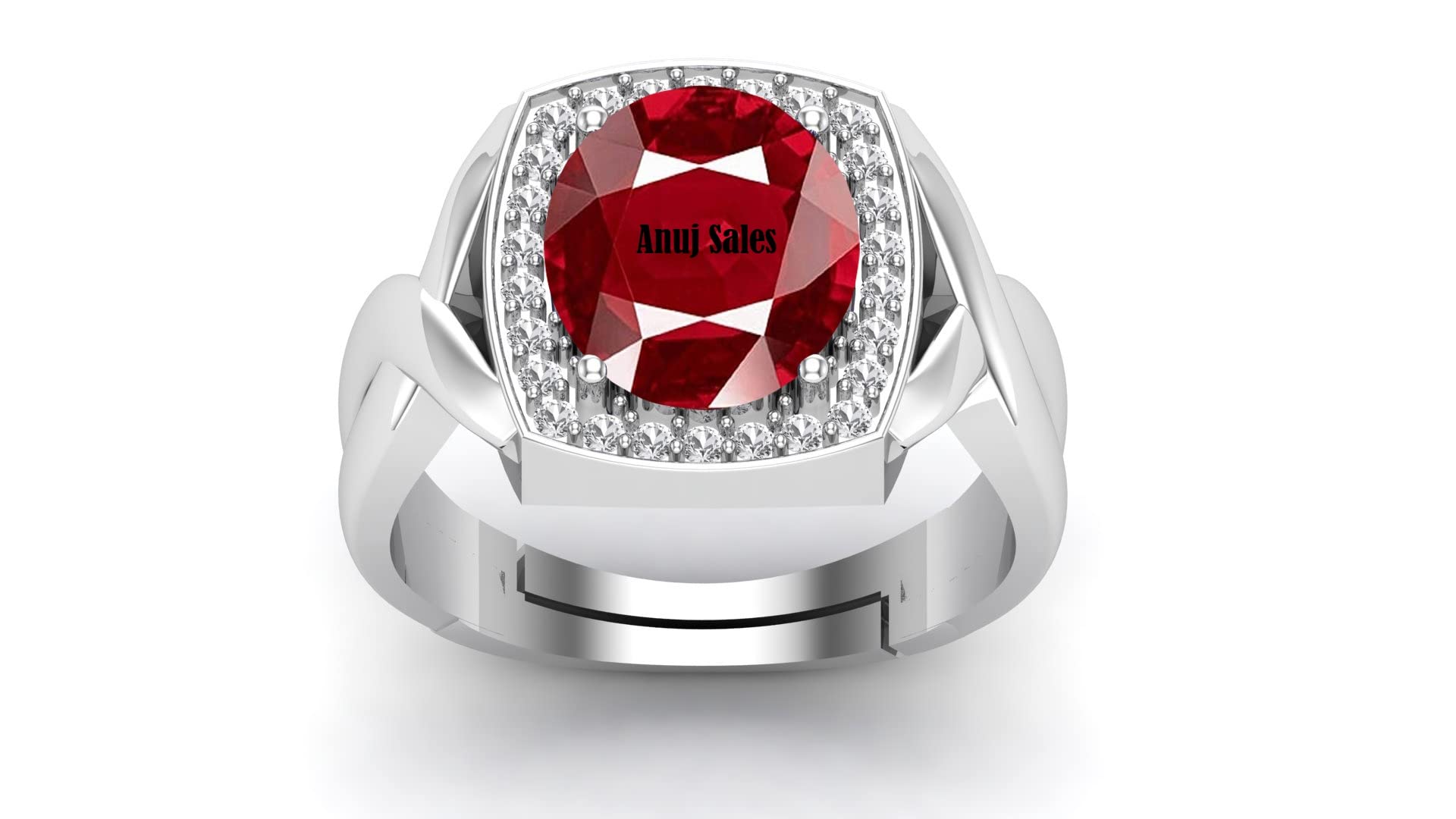 anuj sales 12.00 Ratti 11.50 Carat A+ Quality Natural Burma Ruby Manik Unheated Untreatet Gemstone Silver Plated Ring for Women's and Men's(GGTL Lab Certified)-picture-4