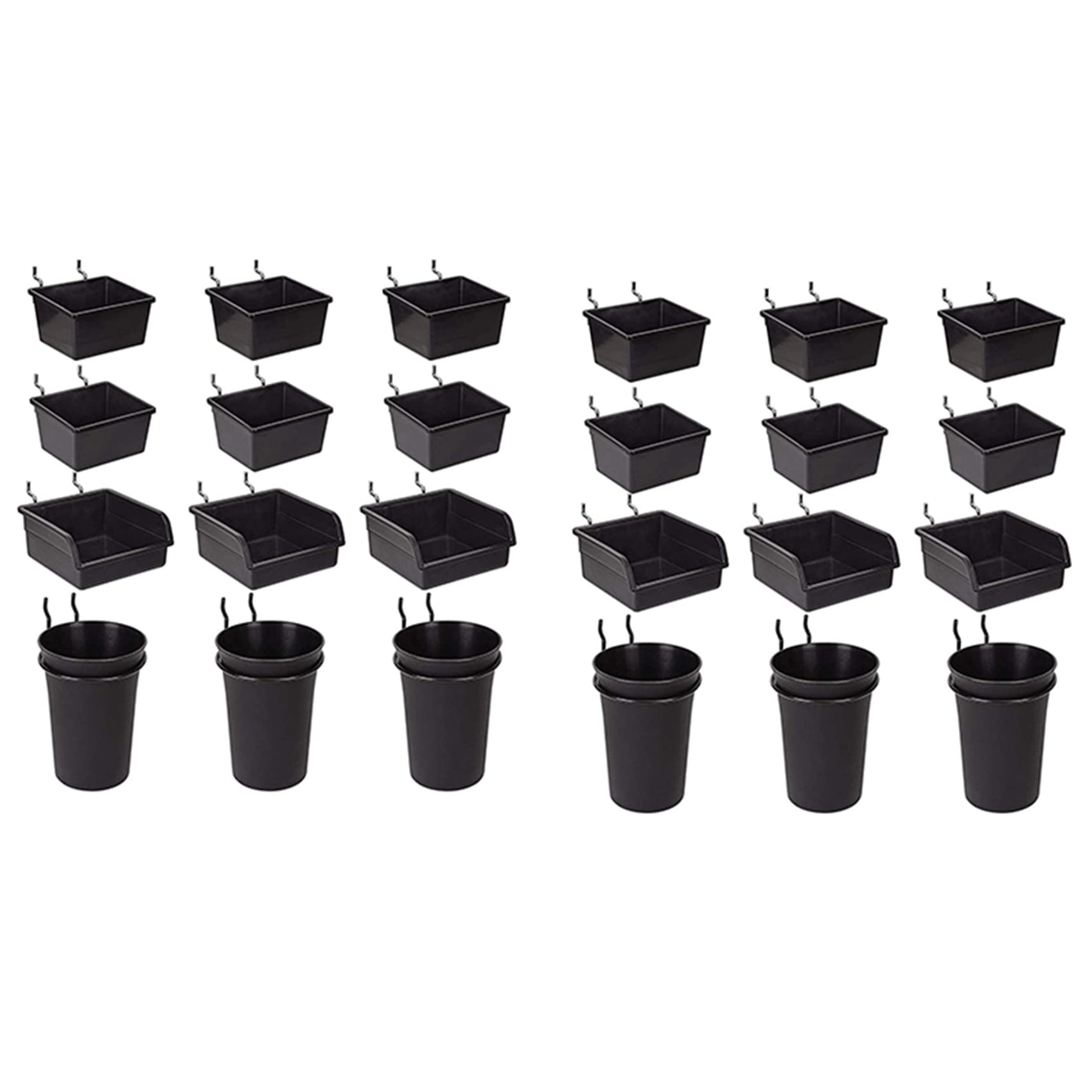 Qezodsx Pegboard Bins Peg Board Cups with Hooks & Loops 24 Pack,Assortment Organizer Accessory,Tools Storage Arrange System Kit