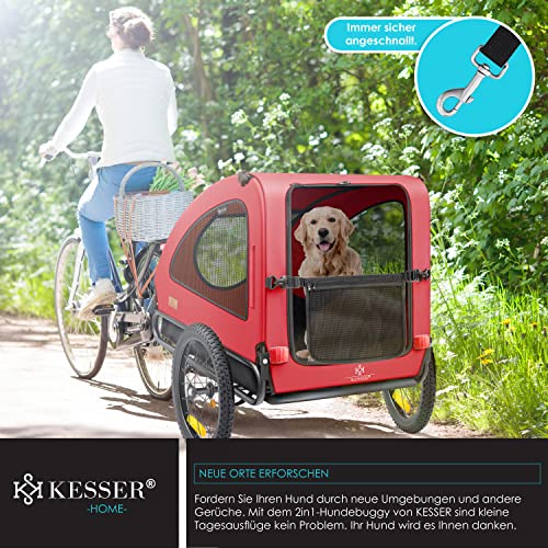 Remorque pour chien KESSER grand volume pliable poussette rouge