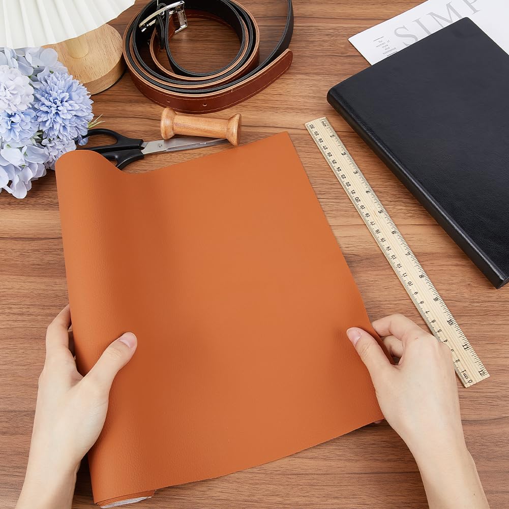GORGECRAFT 135x30cm Litchi Grain Faux Leather Fabric Lychee Texture Synthetic PU Leathercloth 1mm Thick Imitation Leather Sheets Fabric for DIY Sewing Crafts Bows Bag Earrings Jewelry Making - Image 3
