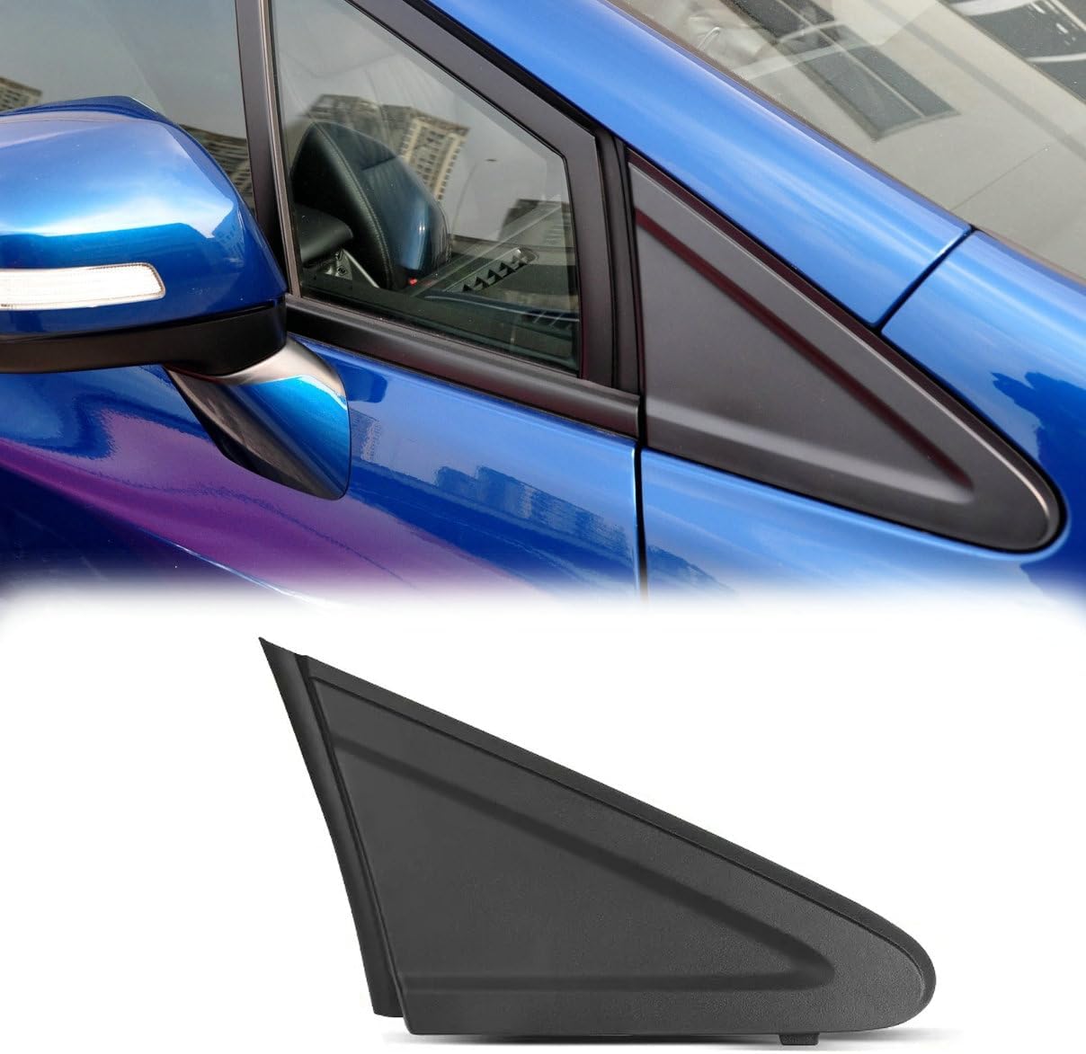 Car Front Right Side Mirror Corner Triangle Cover for Honda Civic 2012 2013 2014 2015 Fender Pillar Trim Black