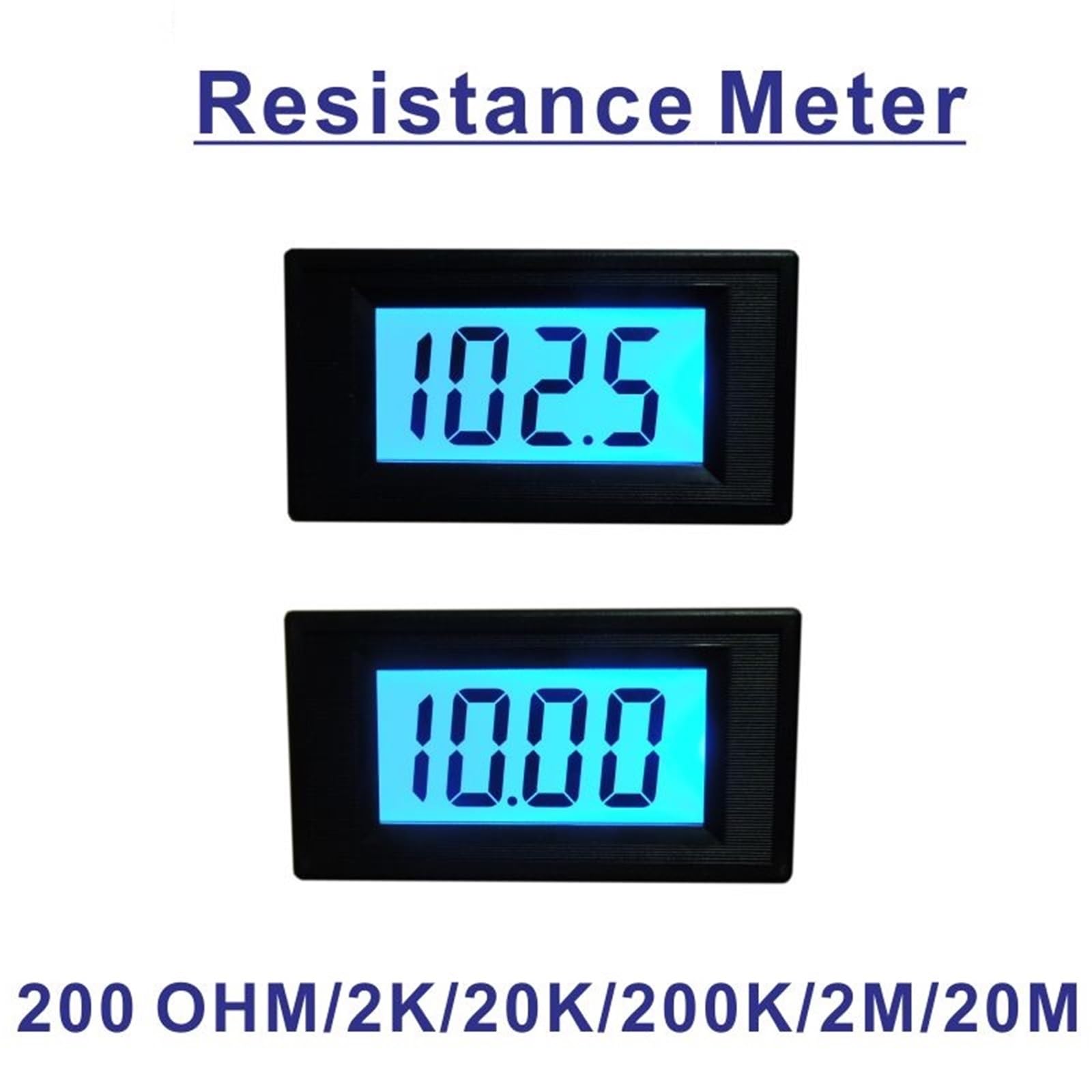 1 pz YB5135RD Ohmmetro digitale Misuratore di resistenza Ohmmetro Misuratore di impedenza Tester di resistenza 0-200 OHM 2K 20K 200K 2M 20M ohmmetro(200K,PowerSupply DC5V)