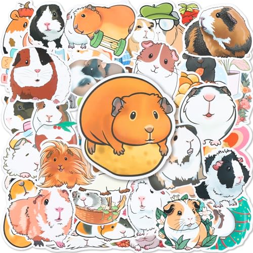 102 Pièces Autocollants Cochon D'inde, En Vinyle Imperméable Autocollants Cute Sticker, Sticker Enfants Graffiti Decal pour Portable, Skateboard, Bagages, Valise, Journal, Bouteilles D'eau Gobelet