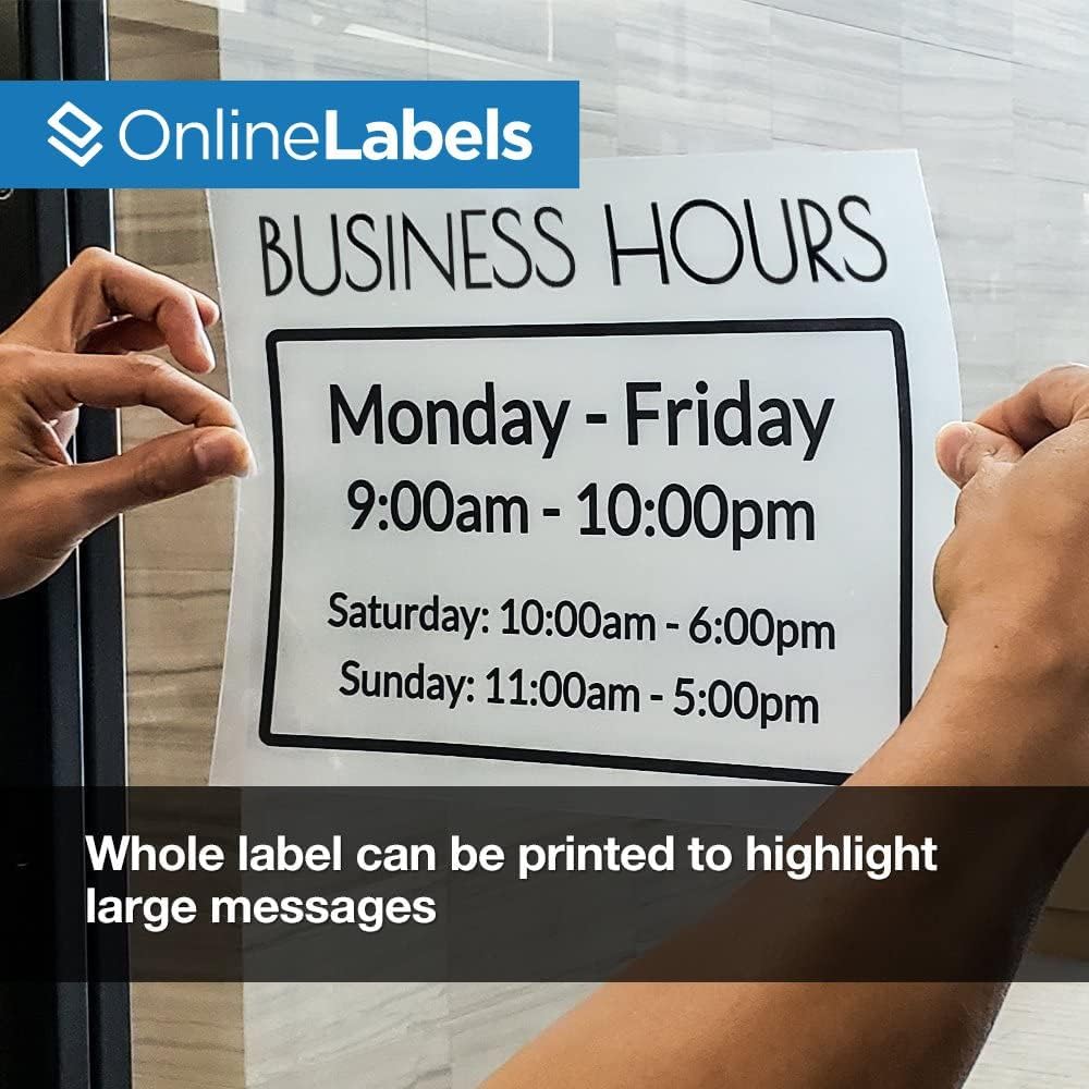 8.5 x 11 Clear Matte Frosted Full Sheet Labels (Inkjet Printers Only) - 100 Sheets - Vertical Back Slit for Easy Peeling - OnlineLabels - Image 3