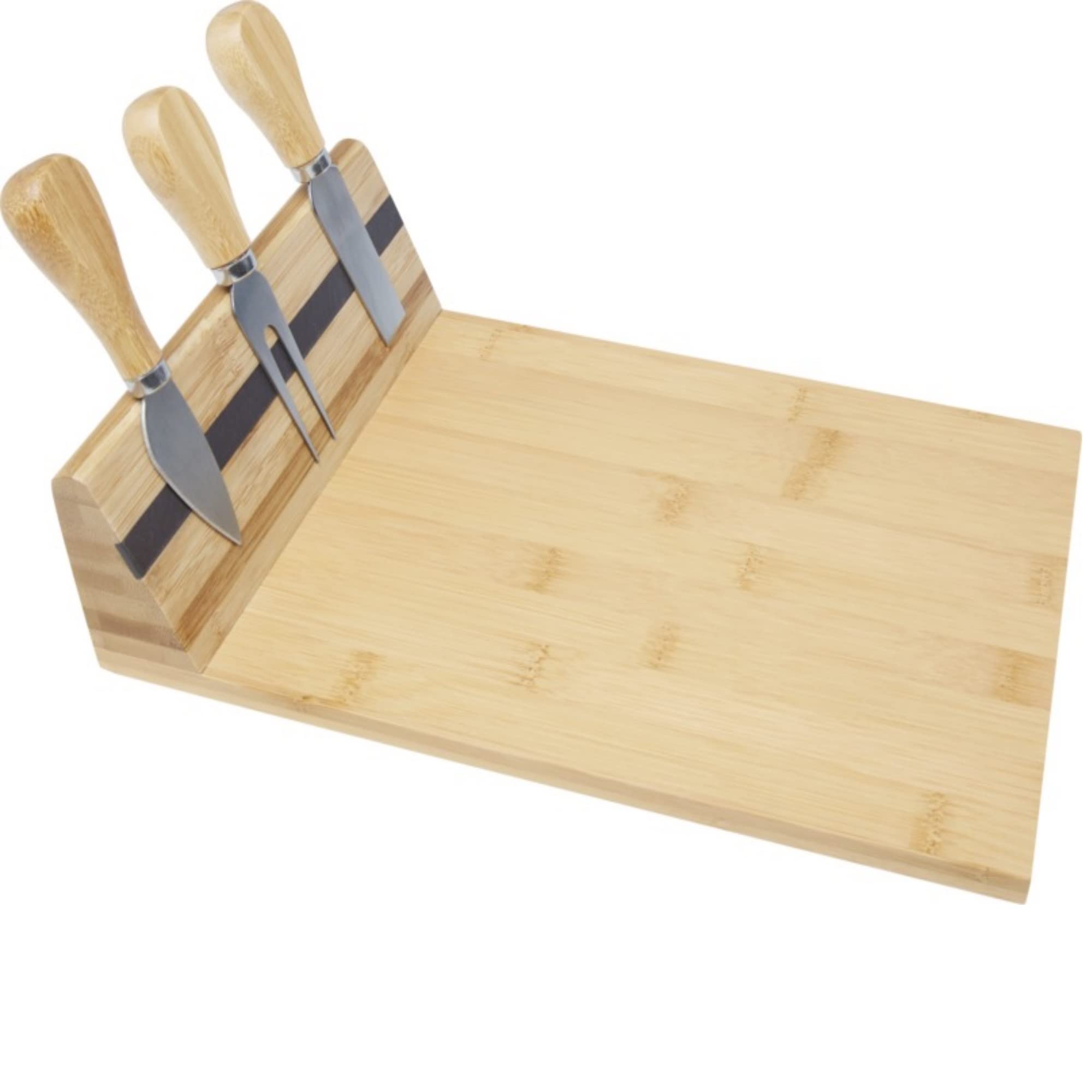 Plateau de Service en Bois Respectueux de l'Environnement pour Fromage avec 3 Couverts en Bois Durable et Adapté à la Nourriture