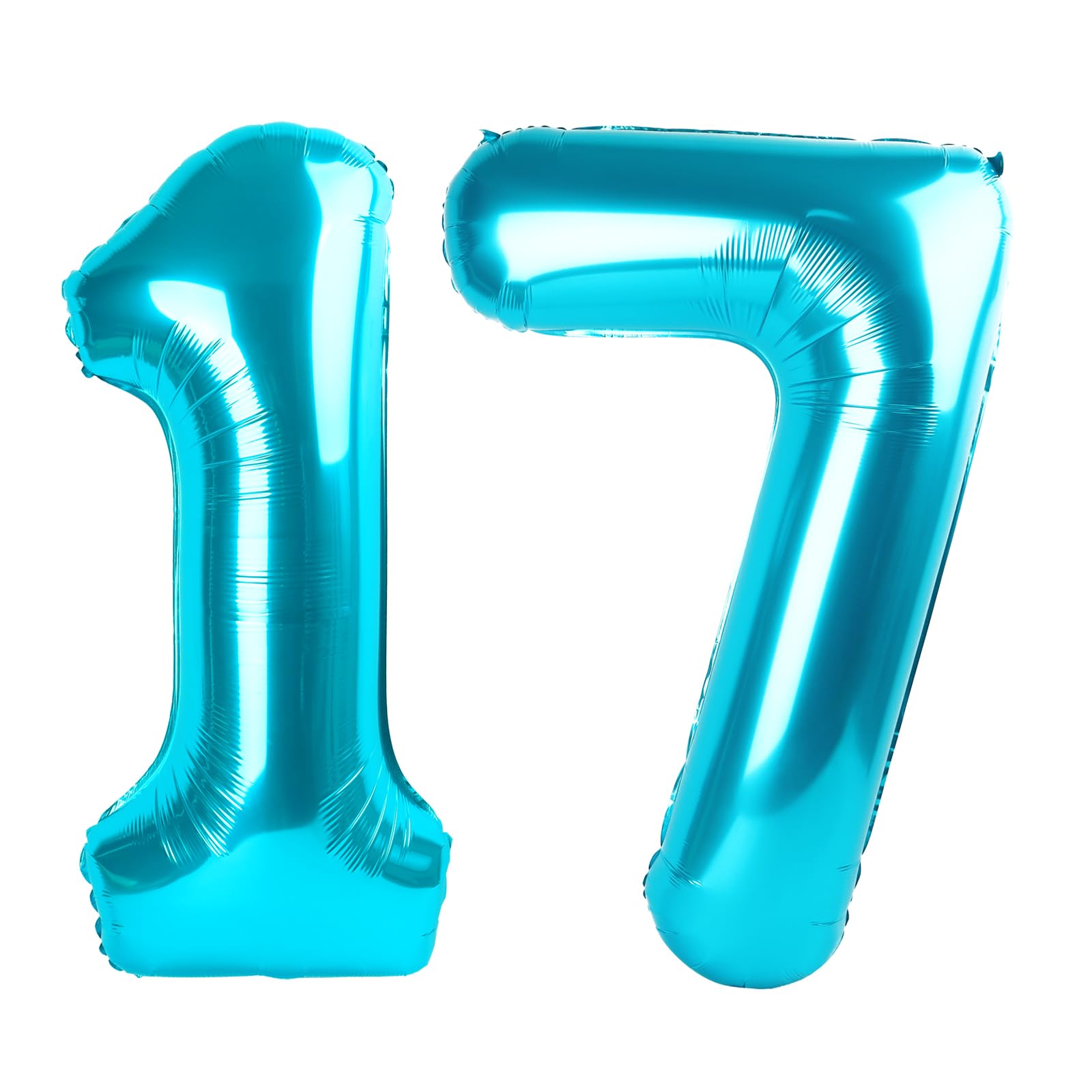 Number Balloons Light Blue 17 Balloon 40 inch for 17 Birthday Decorations