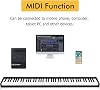 COSTWAY 88-Key Digital Piano Keyboard, Full Size Semi-Weighted Keyboards with MIDI, Sustain Pedal & Carrying Bag, Portable Electric Pianos for Beginner, Kids, Adult