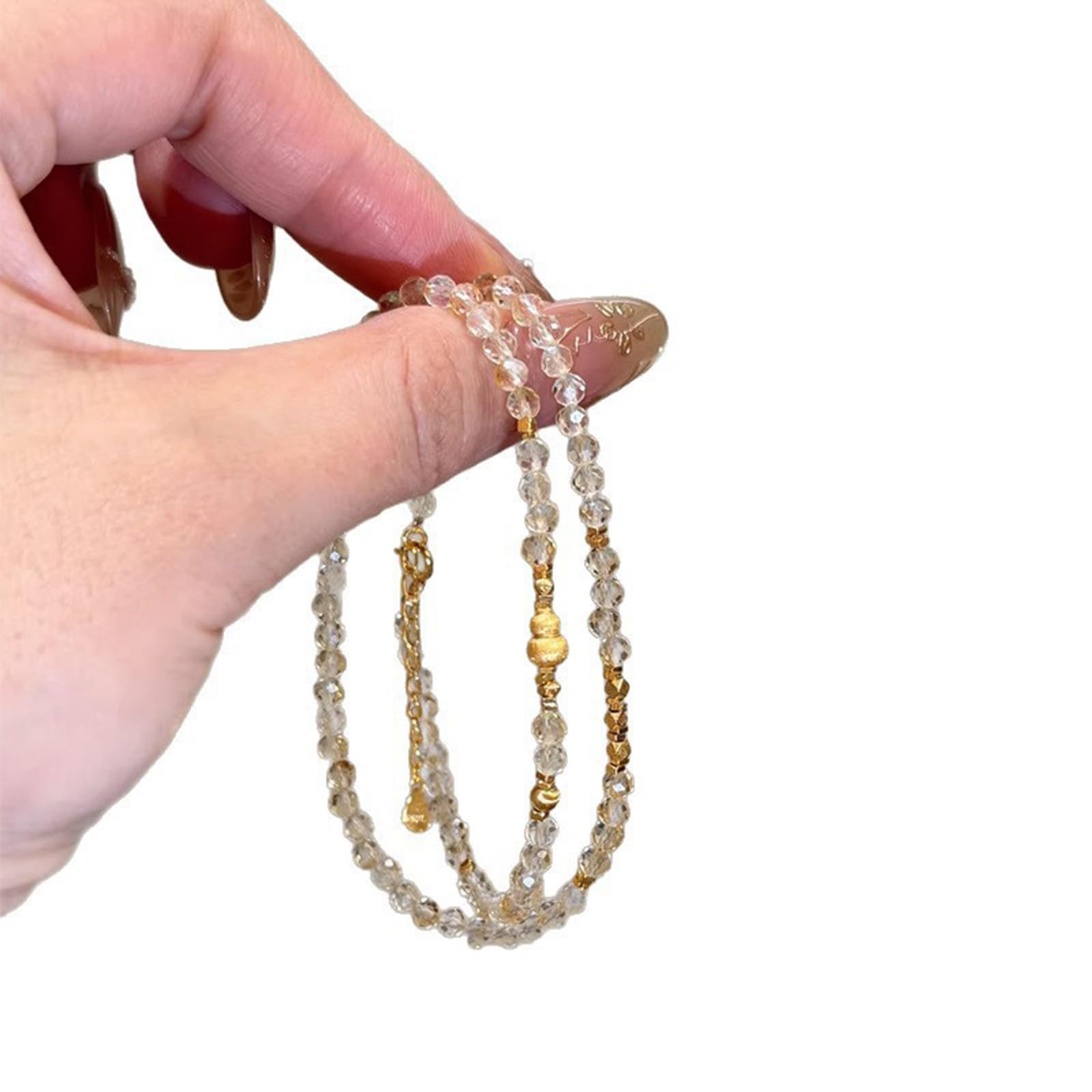 Bracciale con Zucca a Doppio Filo di citrino Naturale per Donne, Gioielli Feng Shui di ricchezza e prosperità, Braccialetto Elasticizzato di guarigione energetica fortunata