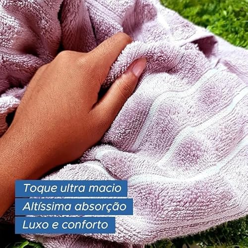 Conjunto Toalhas Jacquard Wave, 1 Toalha de Rosto e 1 Toalha Banhão, 100% Algodão, 450g/m2, Super Ab