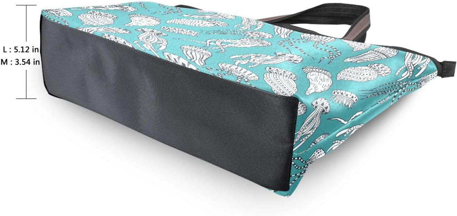Tote Handbag For Women with Zipper Large Shoulder Bag for Work Camping 2 Sizes Pattern 1