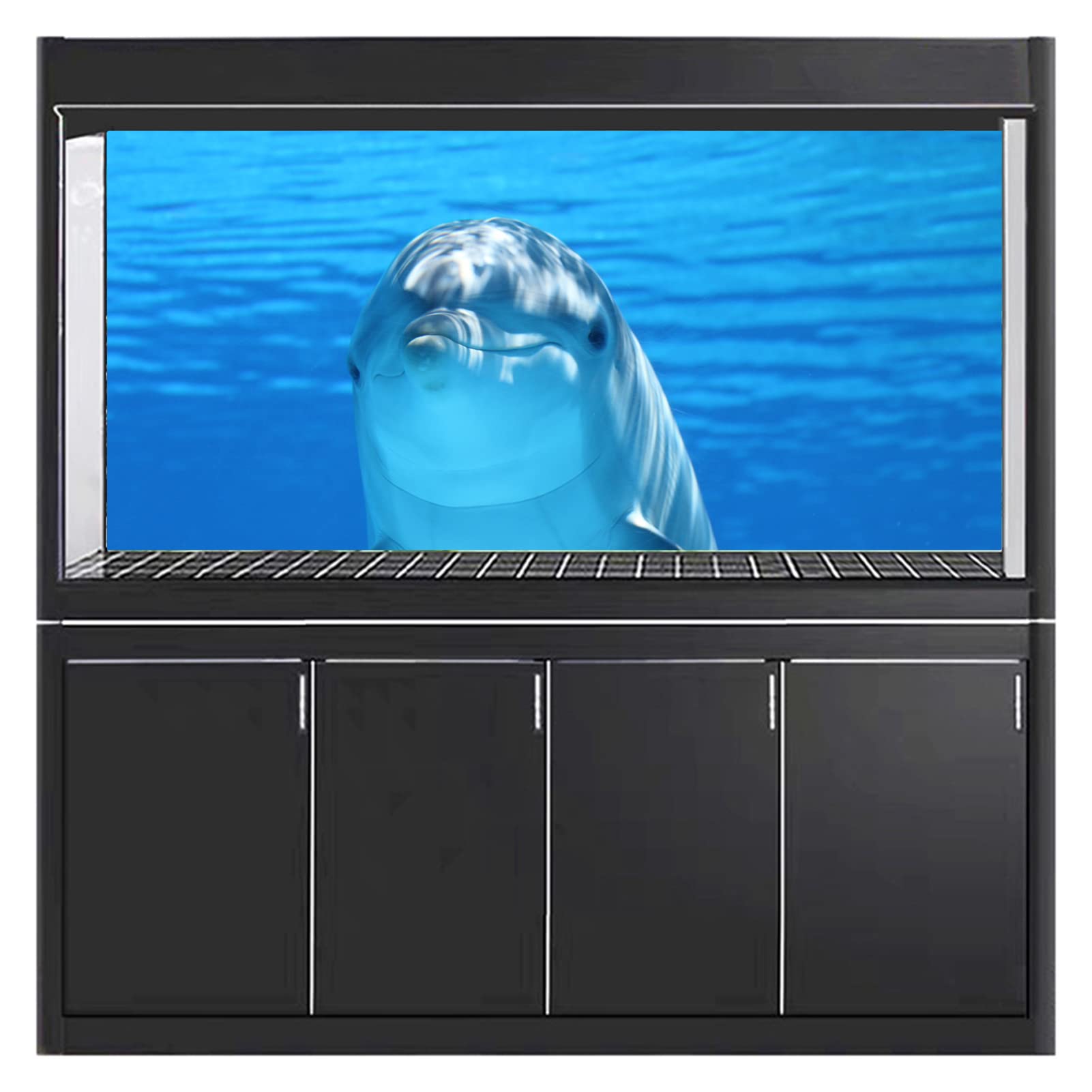 NIMOSA Adesivo sfondo acquario, adesivo per acquario, sfondo acquario, delfini oceanici in PVC, sfondo acquario, poster subacqueo, decorazione murale, 122 x 76 cm