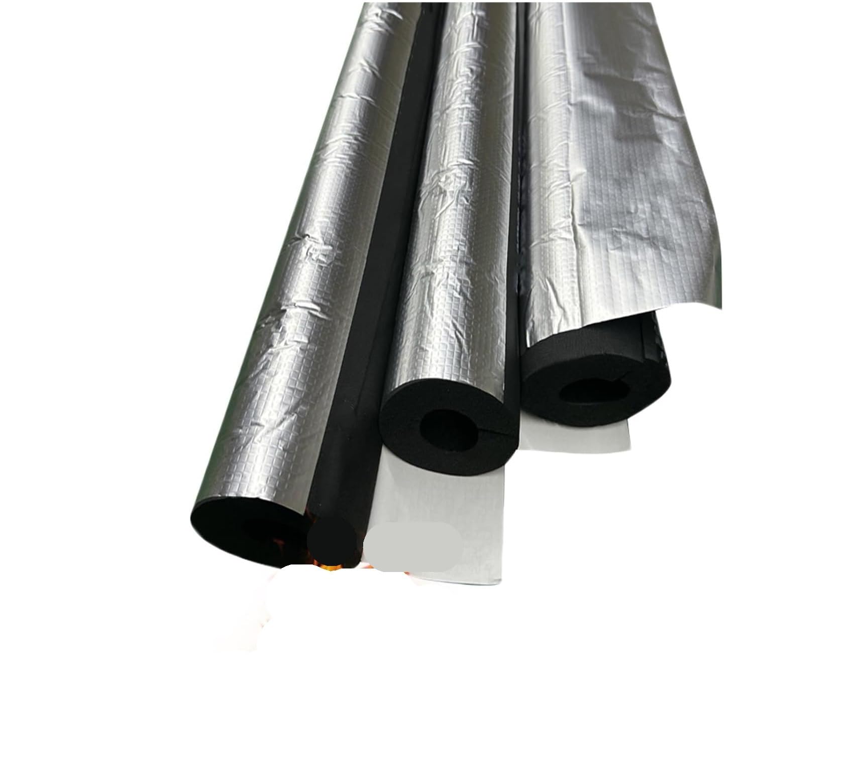 Aluminiumfolien-Rohrisolierung, Schaumstoffschlauch, 1,9 cm, 2,5 cm, 2,5–0,6 cm, 2,5–1,3 cm, 5,1–1,3 cm, 7,6 cm, 7,6–1,3 cm, 10,2 cm, ID, feuerfester Schaumstoffschlauch – 1 Packung (ID 8,9 cm x T