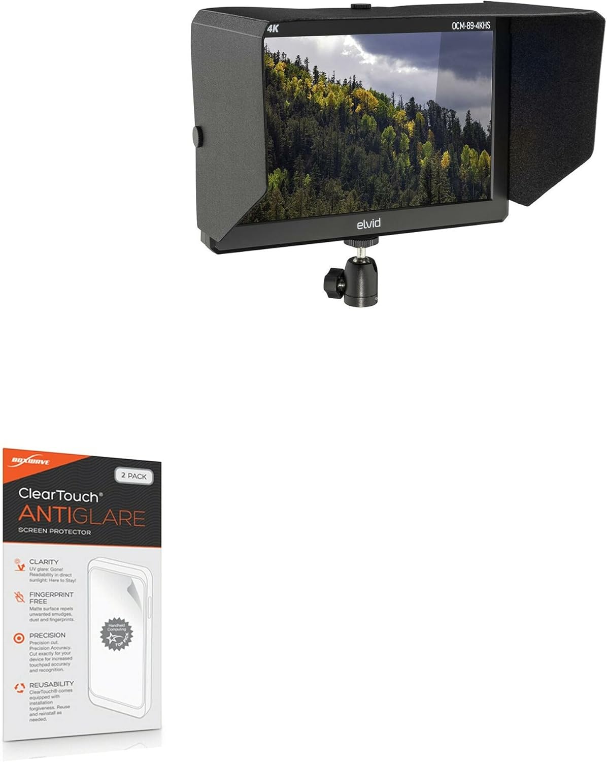 BoxWave Screen Protector Compatible with Elvid OCM-89-4KHS - ClearTouch Anti-Glare (2-Pack), Anti-Fingerprint Matte Film Skin