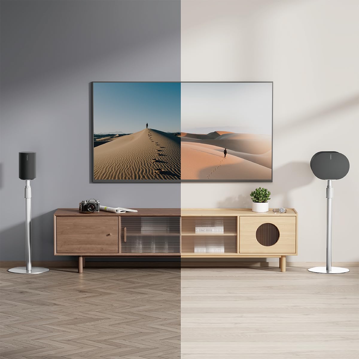 My Wall Set Di 2 Supporti Per Sonos Era300 – Regolabili In Altezza, Disaccoppiati, Base Solida, Carico Max 5 Kg Per Altoparlante - 3