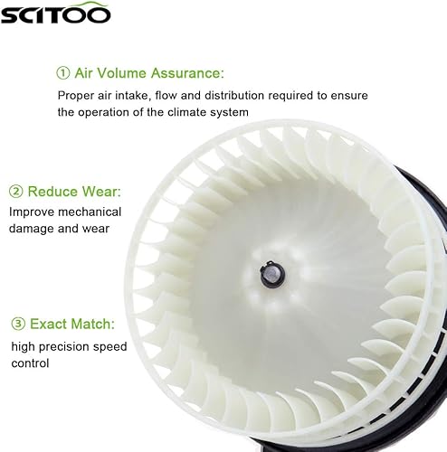 Vista 1456 de SCITOO 700188 Reemplazo del motor del ventilador HVAC con jaula de ventilador para Toyota Tacoma 2005-2015, reemplazo OE - 87103-04043, 87103-04044
