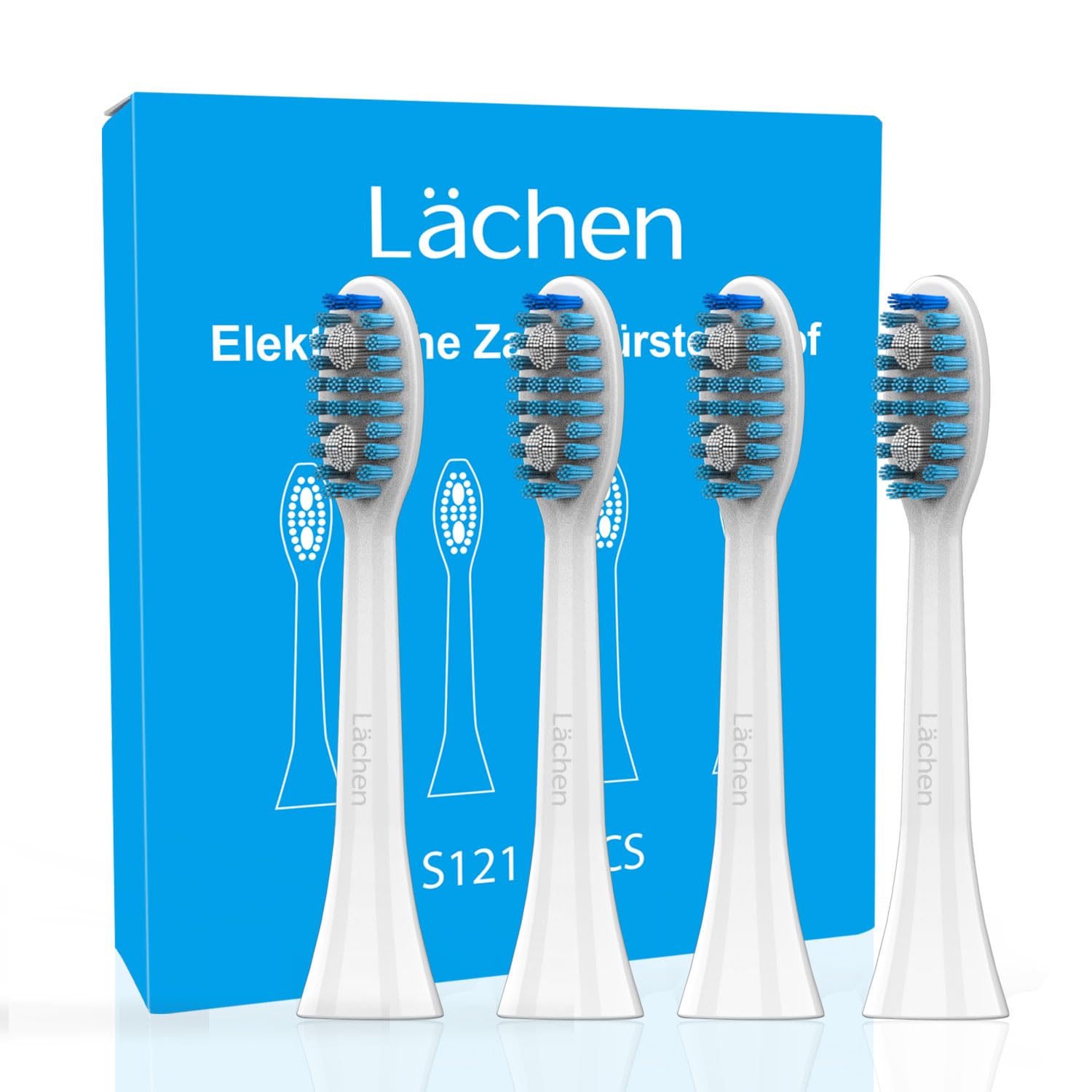 Replacement Brush Heads for Lächen Electric Toothbrushes (White)