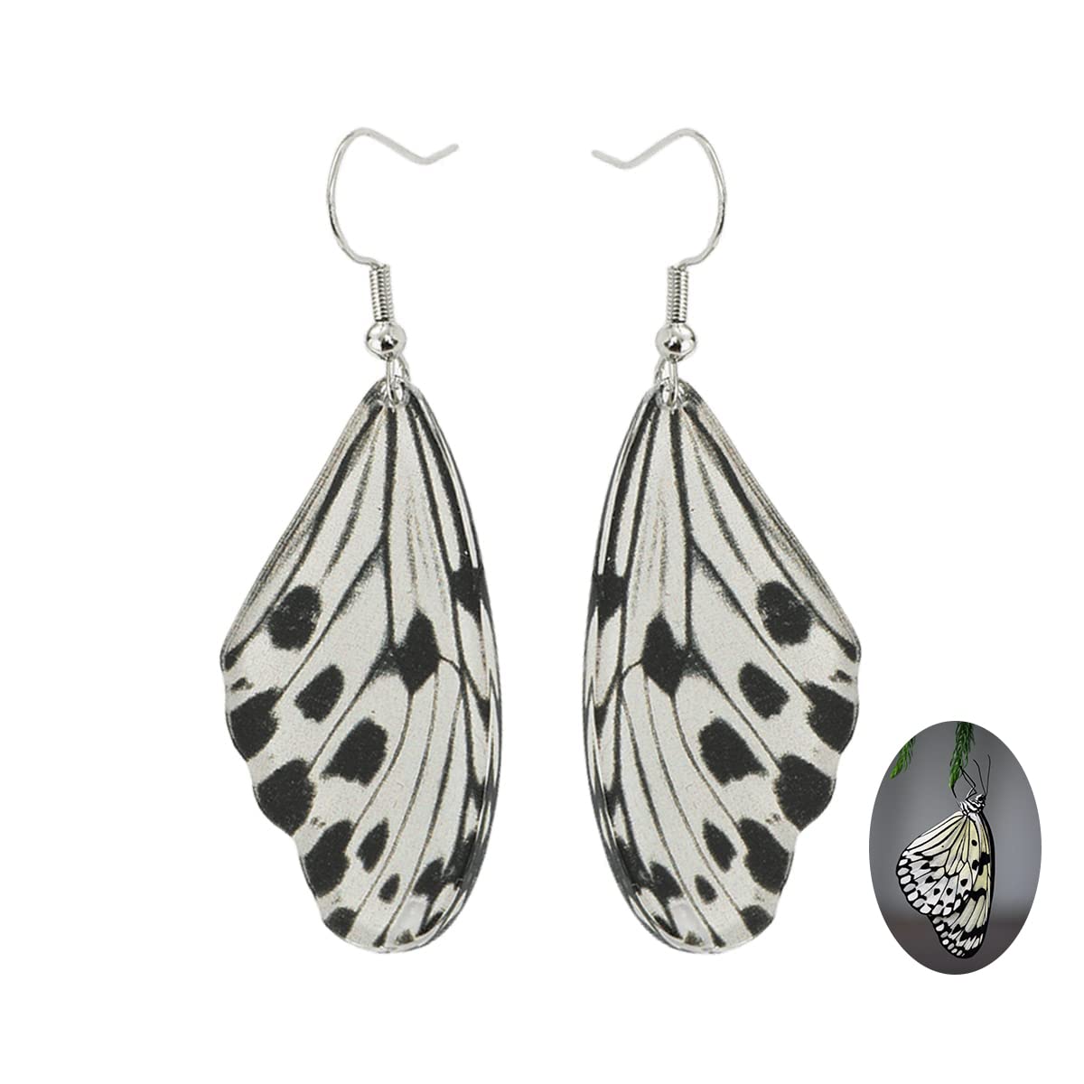 Moth Butterfly Earrings.Punk Insect Drop Earrings Color Acrylic Moth Wing Earrings Statement Black Earrings Party Jewelry for Women