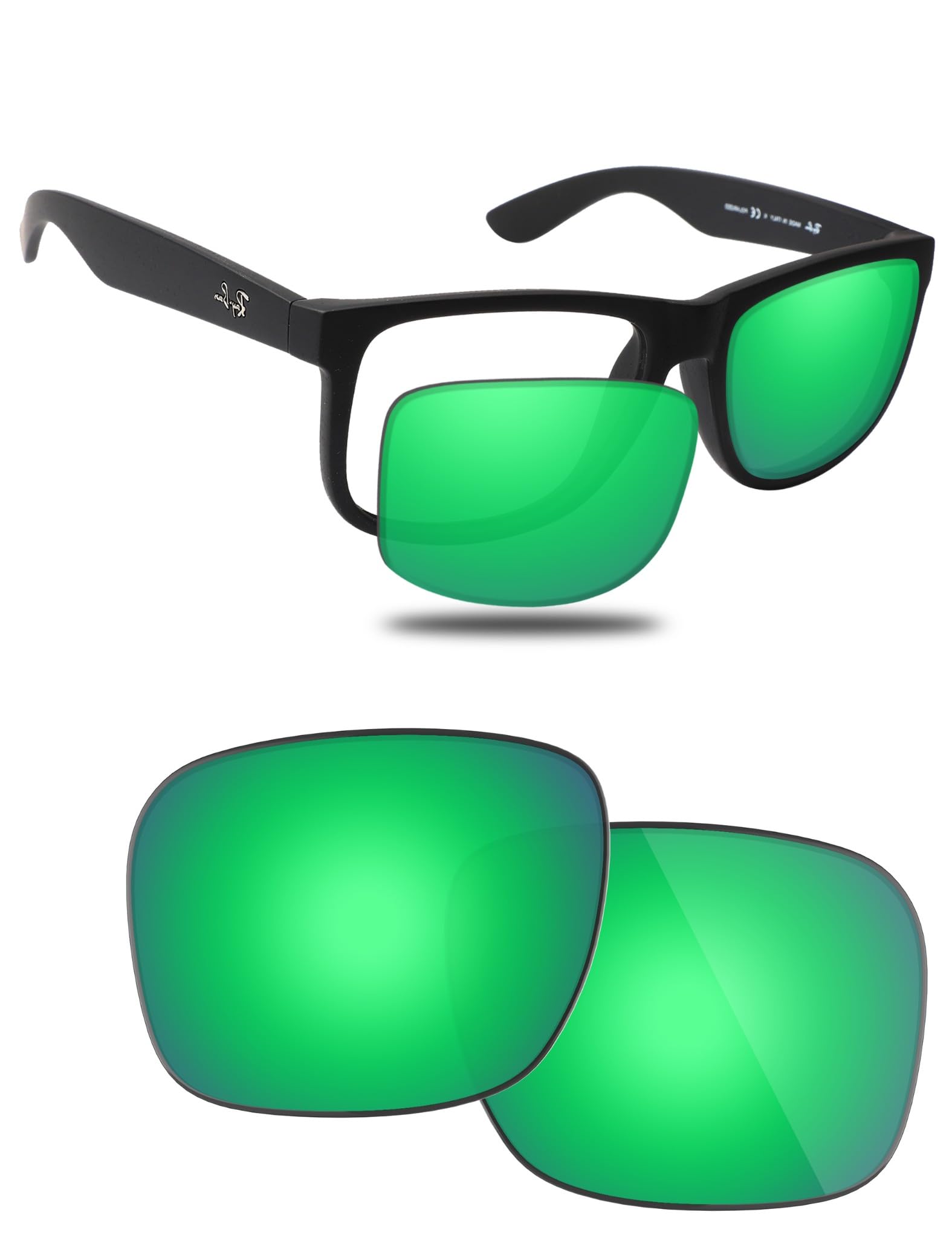 Fiskr Lentes polarizadas de repuesto compatibles con RayBan Justin RB4165 de 54 mm, resistentes a los impactos y ajuste perfecto