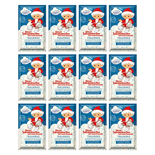 12er Pack Dresdner Essenz Pflegebad Sandmännchen Lavendel-Blaubeer-Duft 12 x 60 g Badezusatz vegan