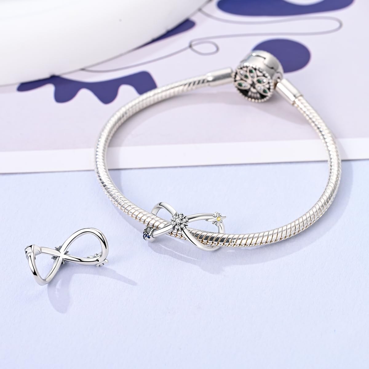 MULA 925 Sterling Silver Charms for Bracelets and Necklaces Family Letters Dangle Pendants Airplane Travel Beads Family Tree Jewelry Charms for Women - Image 2