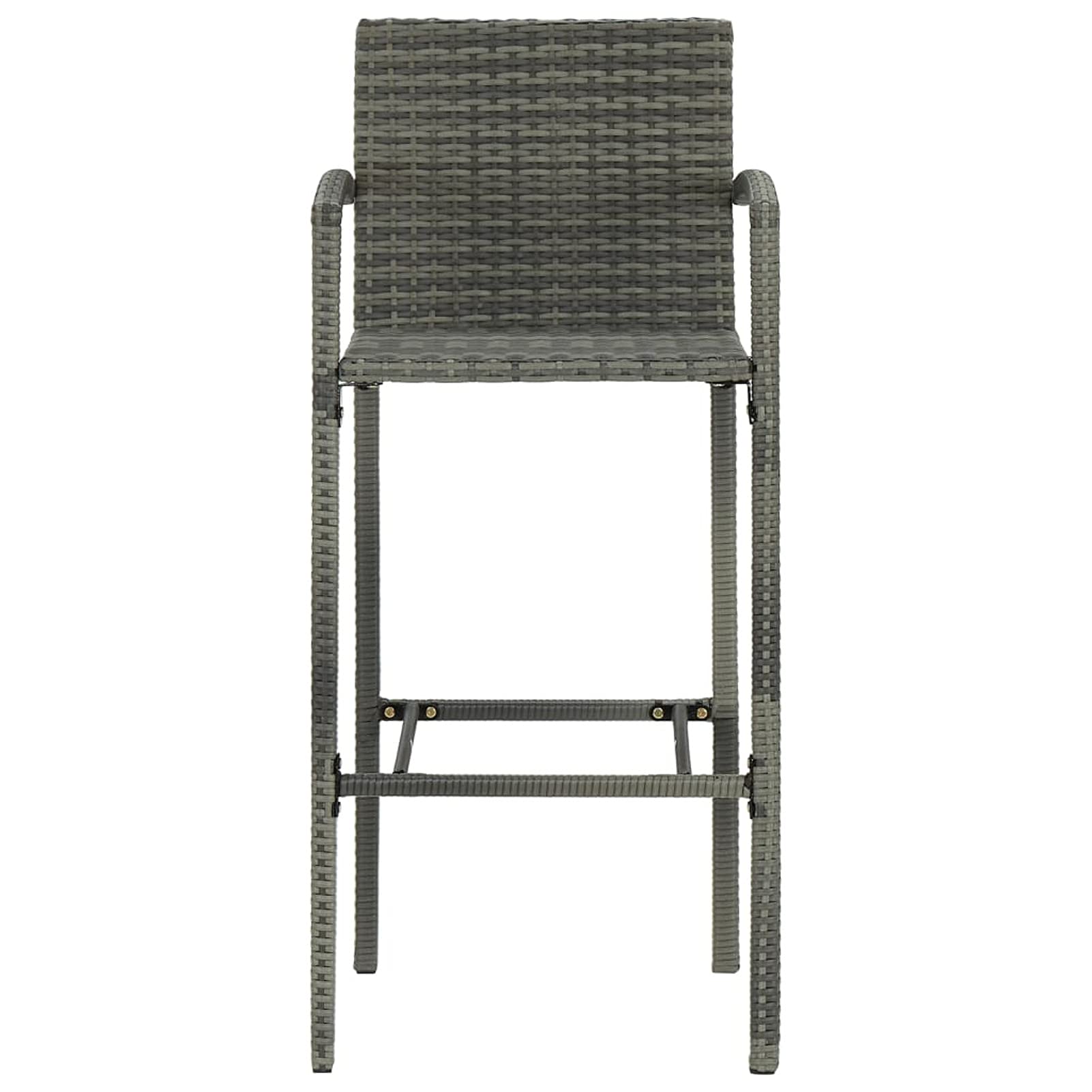 Tidyard Set Bar da Giardino 3/5/7 pz in Acciaio e Polyrattan, Tavolo e Sedie da Bar Alti da Giardino in Polyrattan Acciaio, Tavolo Vetro e 2/4/6 Sedie con Braccioli per Esterno