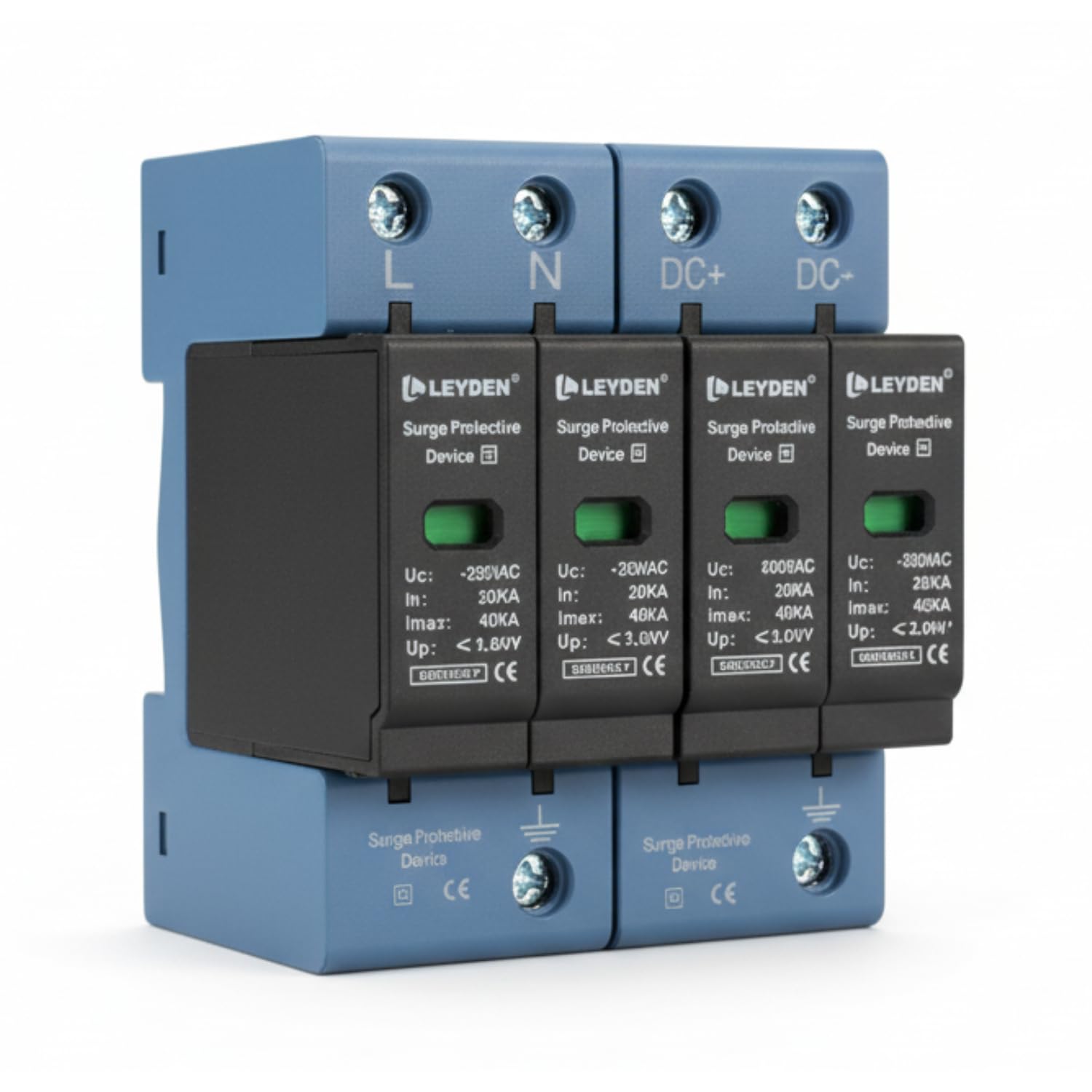 LEYDEN® SPDACDC-2P AC & DC Surge Protective Device Combo (2P AC + 2P DC SPD) | 320VAC & 600VDC | 20kA/40kA | DIN Rail Lightning Protection for Solar PV & Electrical Panels-image-27