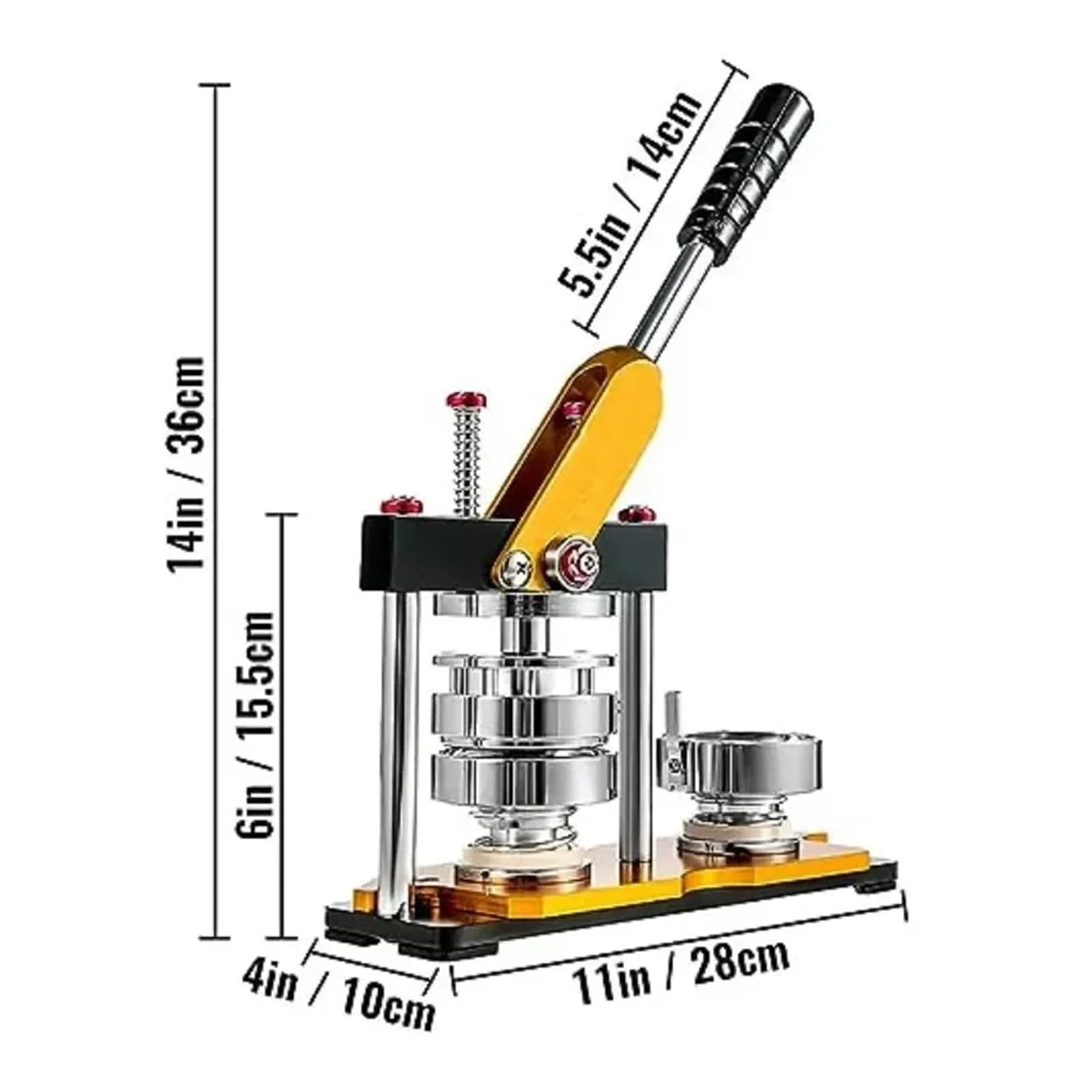 Maszyna do odznak, Maszyna do robienia guzików, zestaw dziurkowania od 25 75 mm, materiały ​​robienia ze 100 szt. Części i maszyna wycinania kółek(25MM 100Pcs-Button)
