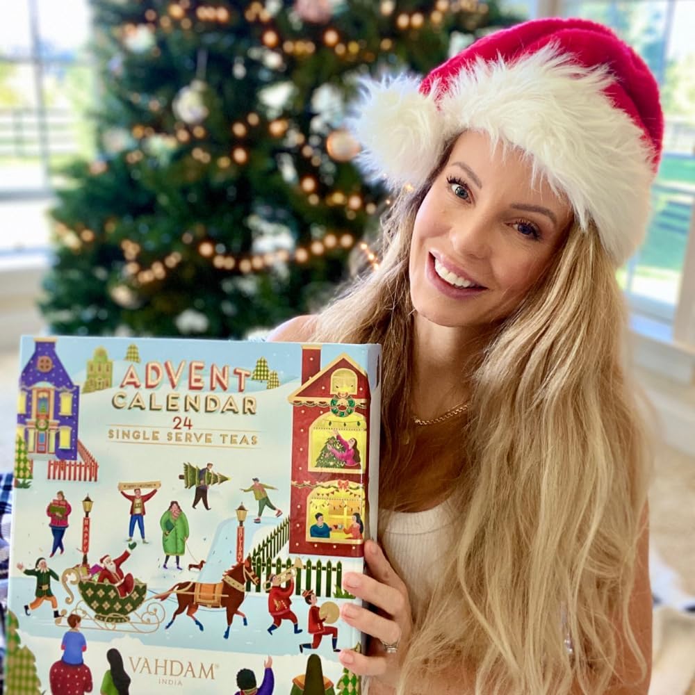 VAHDAM, Advent Calendar 2026 Tea Bags (240g/8.47oz) Limited Edition Holiday Gift Box - 24 Flavors, 5 Each | Christmas Advent Calendar 2026 for Adults | Advent Calendar 2026 Adult Women and Men