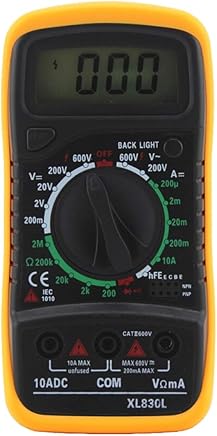 Jinxuny Mult?metro Digital XL830L Mult?metro Retroiluminaci?n LCD Digital Mult?metro Volt?metro Amper?metro AC DC Ohm Volt Tester Medidor de medici?n de Corriente de Prueba (Color : Yellow) Jinxuny Mult?metro Digital XL830L Mult?metro Retroiluminaci?n LCD Digital Mult?metro Volt?metro Amper?metro AC DC Ohm Volt Tester Medidor de medici?n de Corriente de Prueba (Color : Yellow)