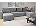 Produktbild MODERNO Ecksofa mit Schlaffunktion und Bettkasten FORSET U - Sofa mit +3 Sitzen - Schlafcouch Wohnlandschaft U Form - Modern Couch 301x145x80 cm - Big Sofa XXL Grau