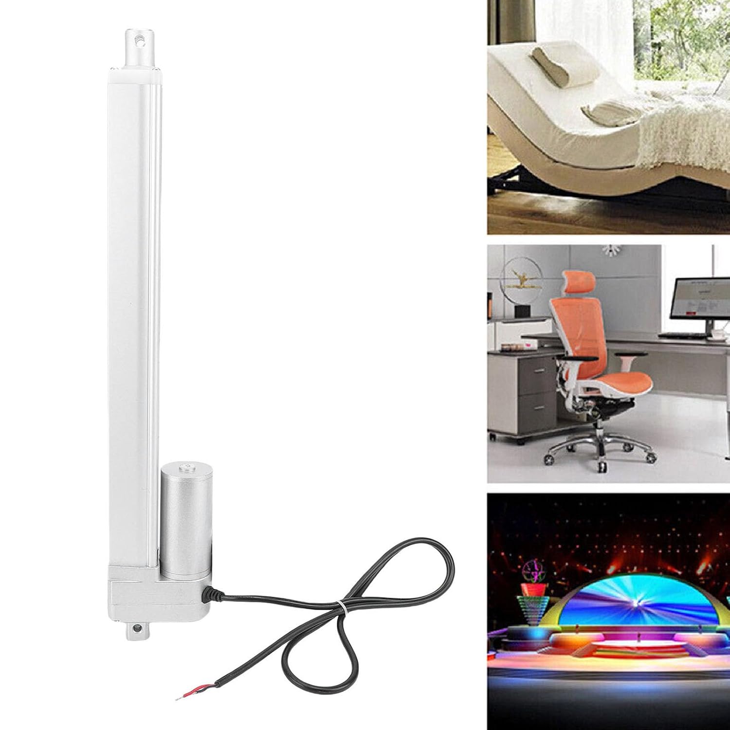 Eujgoov 12V 300mm Stroke Linear Actuator Electric Linear Motion Actuator 1500N IP54 with Limit Switch for Heavy Duty Use