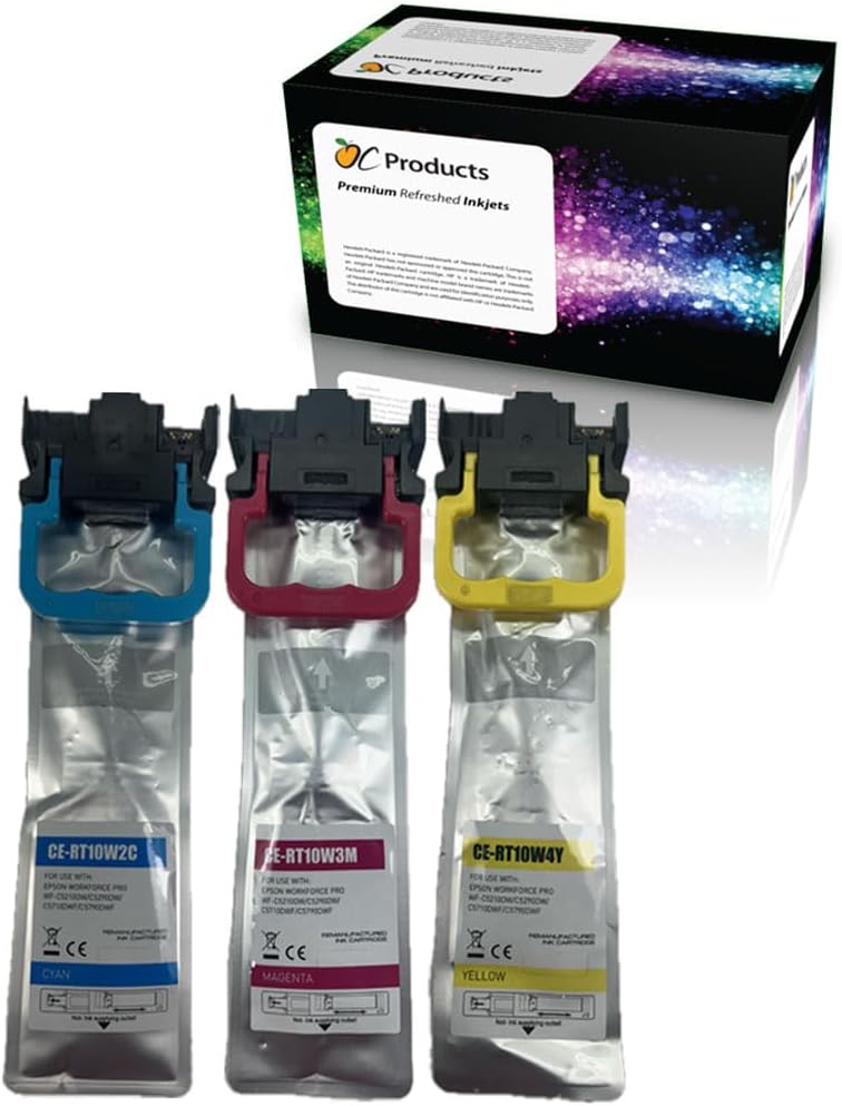 Remanufactured Ink Cartridge Replacement 3 Pack for Epson T10W for WF-C5890 WF-C5390