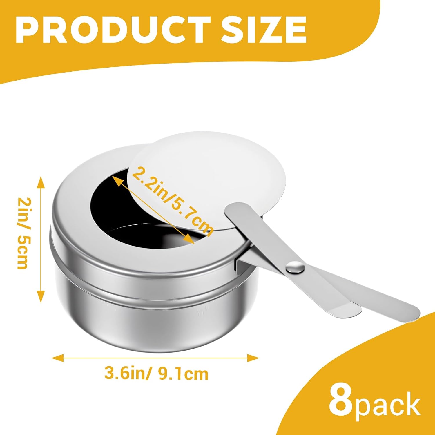 8 Pcs Chafing Fuel Holder, Stainless Steel Fuel Holders with Safety Cover, Canned Heat Box Holder Canned Heat Holder for Chafing Dish for Buffet Barbecue Parties Chafing Dish Buffet