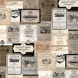 Galax 32.7' x 20.5' Wine Bottle Stamps Kitchen Textured Wallpaper in Black and Brown