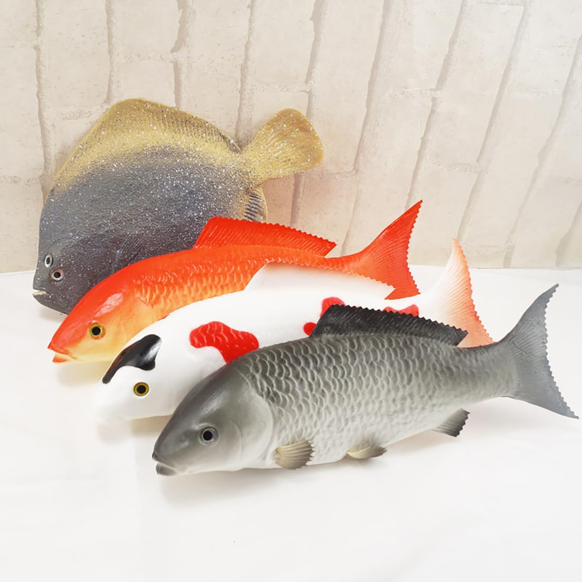 Queenbox 12.2in Soft Artificial PU Fish Model, Fake Sea Water Animal for Photography Prop Restaurant Food Display, Large Salted Fish