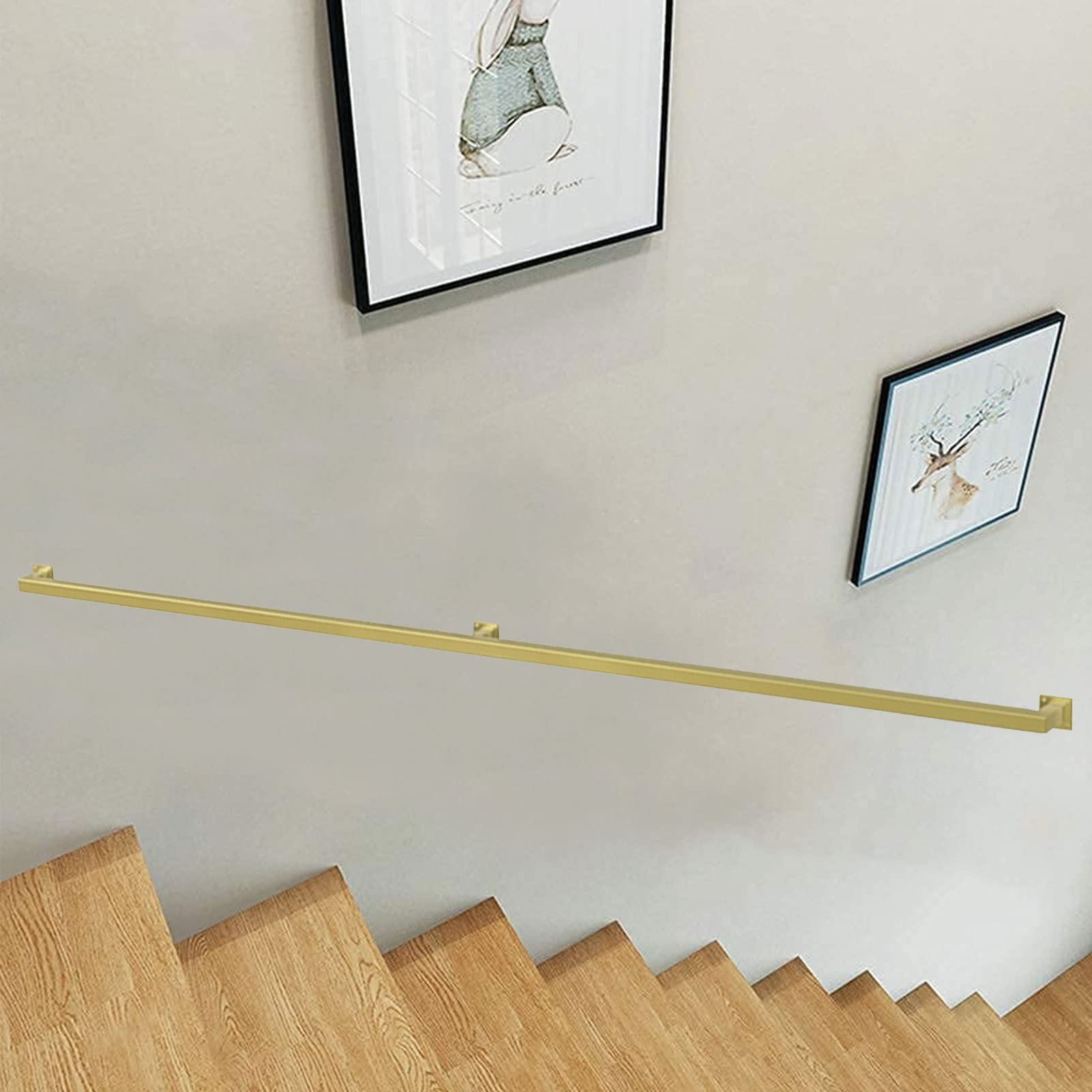Metal Wrought Iron Non-Slip Stair Handrails, Wall Mounted 3.6m/3m/2m/1m Grab Bar, Home Use Against The Wall Support Rods, Indoor Attic Railings for The Elderly(6ft/180cm)