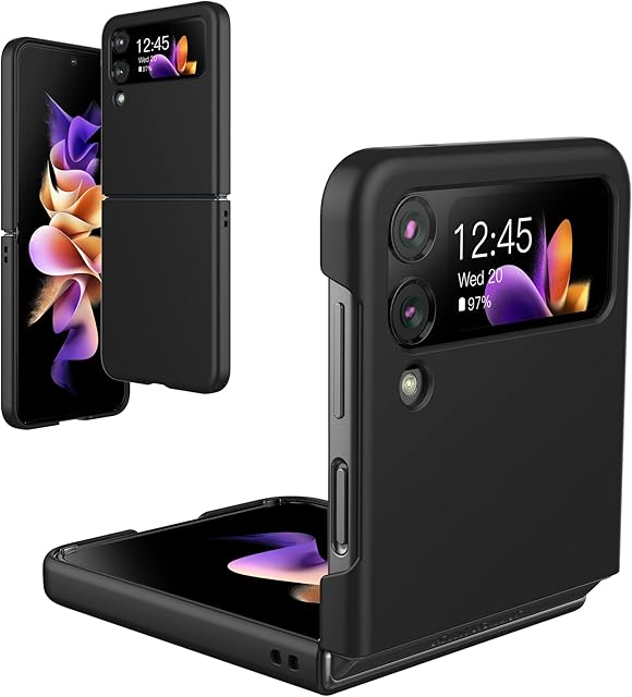 Foluu for Samsung Galaxy Z Flip 4 Case, Galaxy Z Flip 4 Slim Phone Case, Premium Thin Full Protection Matte PC with Non-Slip Grip Protective Cover for Samsung Galaxy Z Flip 4 5G 2022 (Black)