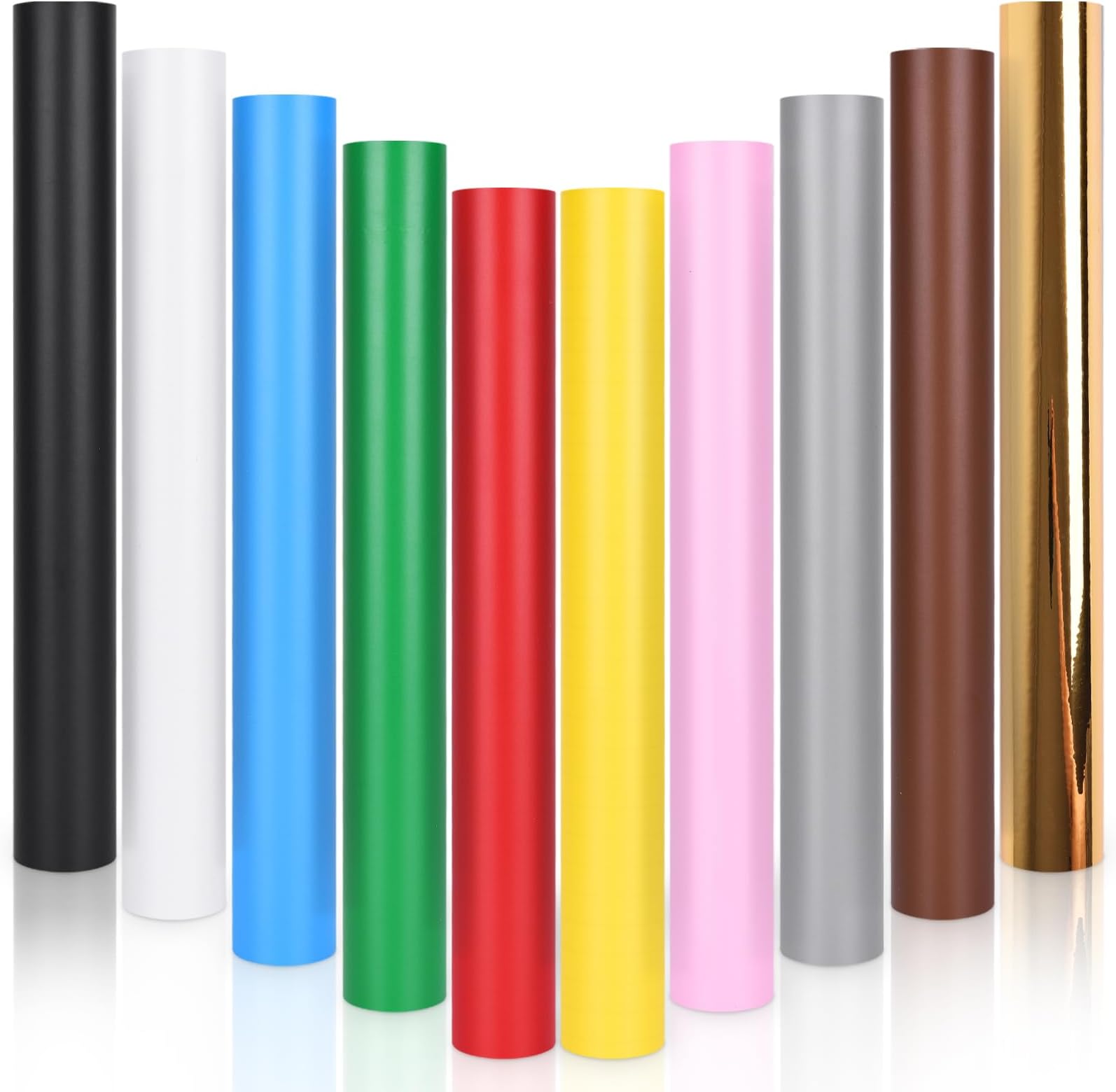 IModeur 10 Roll of 12'' x 5 FT Permanent Adhesive Vinyl Roll - 10 Assorted Colors Vinyl Matte for Most Kinds of Cutting Machines, Car Decal, Deco Sticker