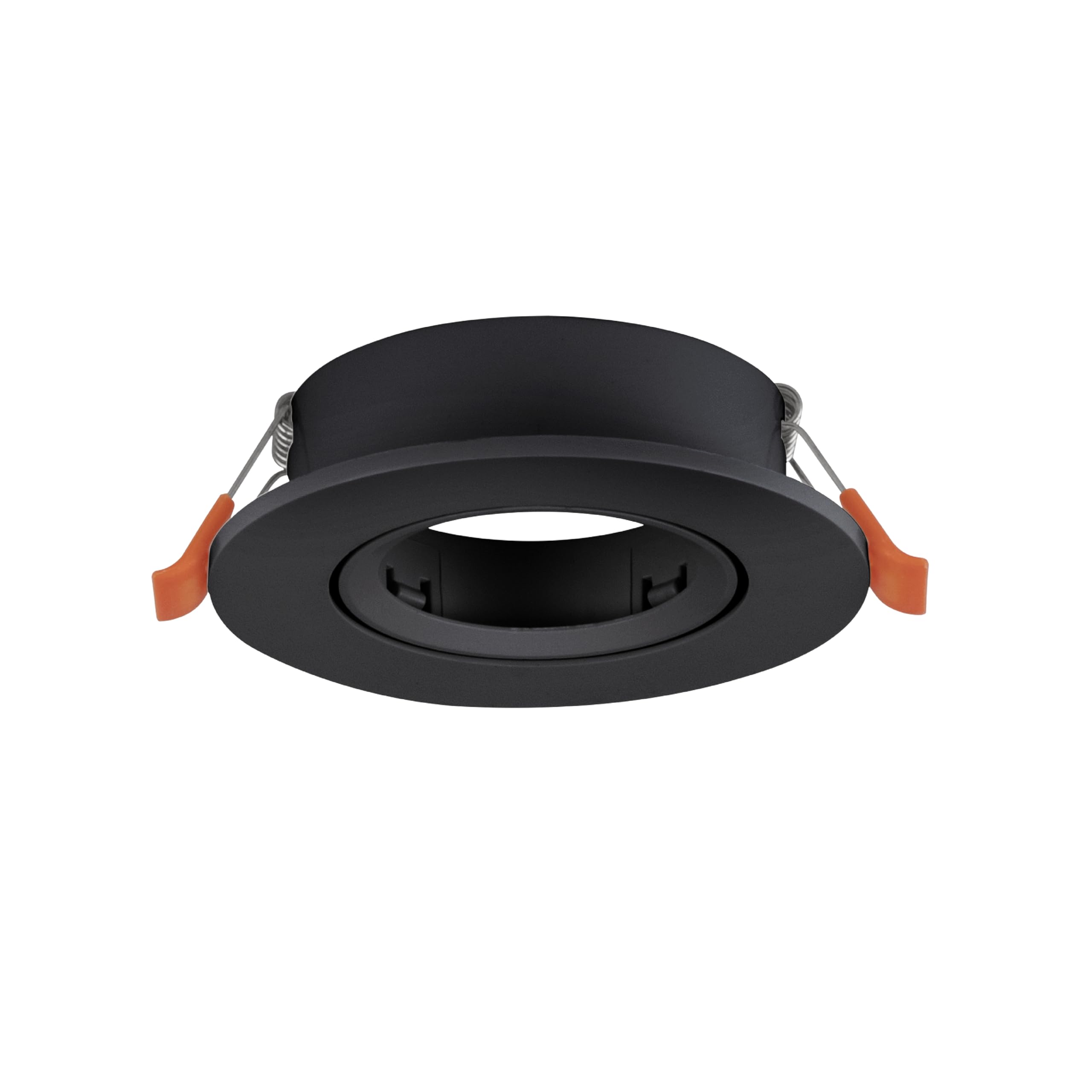 Eglo Recessed Spotlight Barranco, Adjustable spot Light for Ceiling, Round Downlight Without Bulb, Black Plastic lamp, GU10 Socket, Ø 9 cm