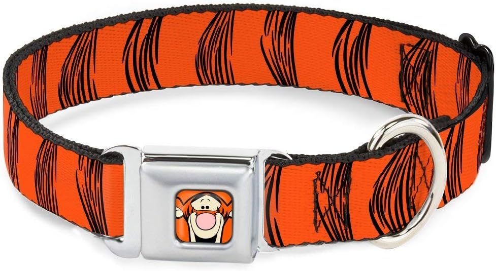 Buckle-Down DC-WDY282-WL DYHY Tigger Face Close Wide Dog Collar, Large, 46-48