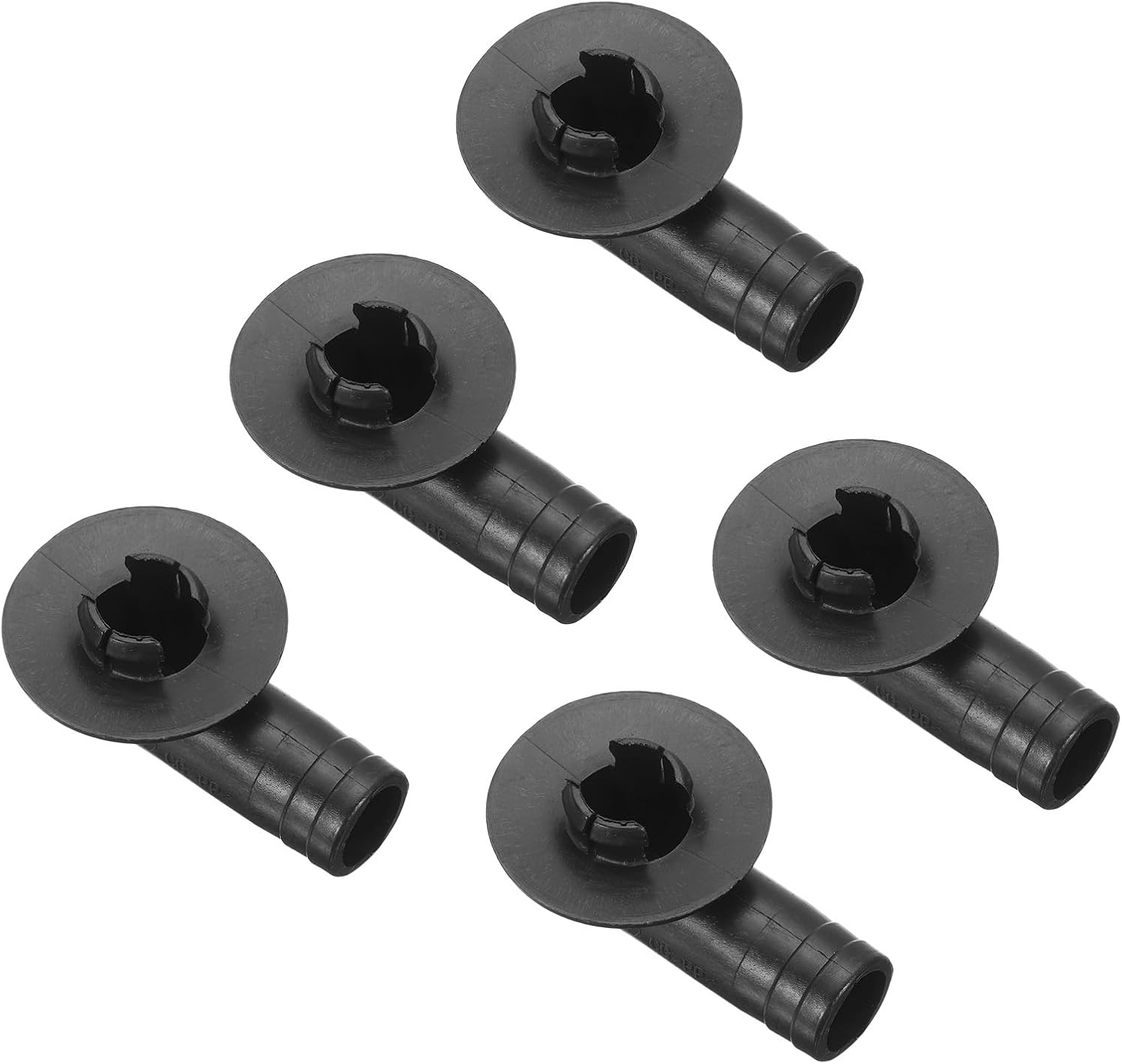 uxcell 4Pcs Air Conditioner Drain Hose Connector Elbow Fitting with Rubber Ring for Mini-Split Units and Window AC Unit 17mm, Black
