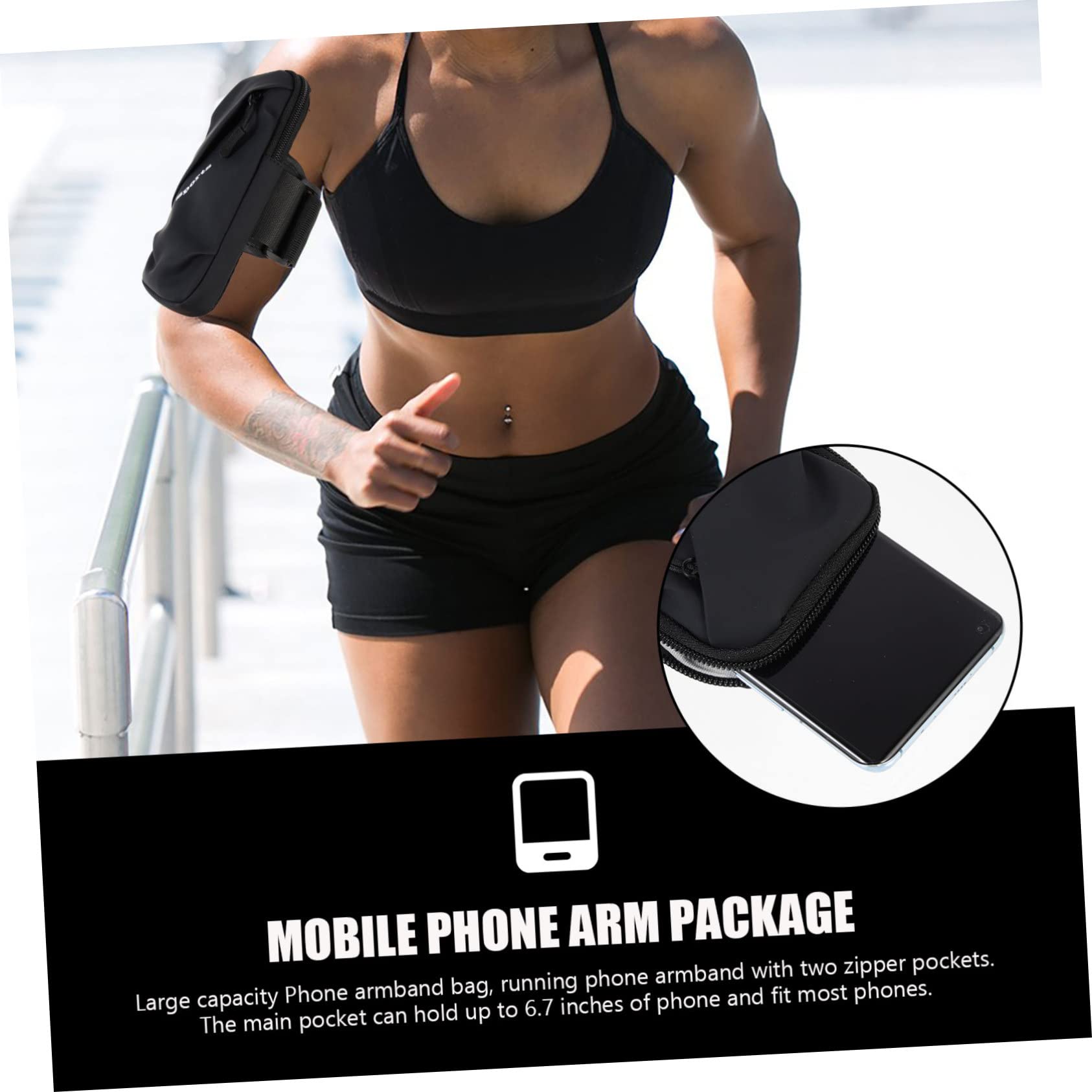 Uonlytech 4stücke Sportarmband Handyhalterung Elastische Handytasche Für Joggen Radfahren Und Outdoor-aktivitäten Für Smartphones Geeignet Universelle Anwendung Für Damen Und Herren