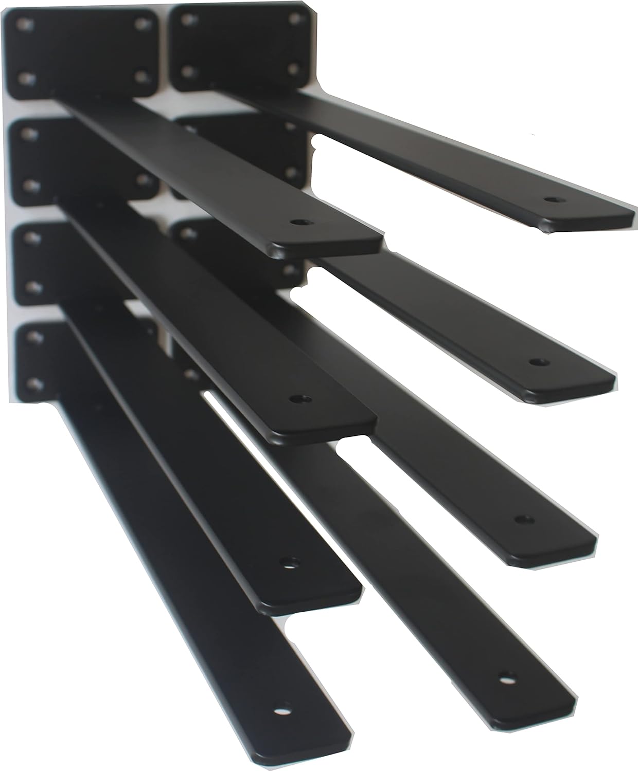 8 Pack 14 inch Black Hidden L Shelf Bracket (1/5 Inch